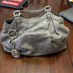 Gucci Sukey Grey Leather Tote